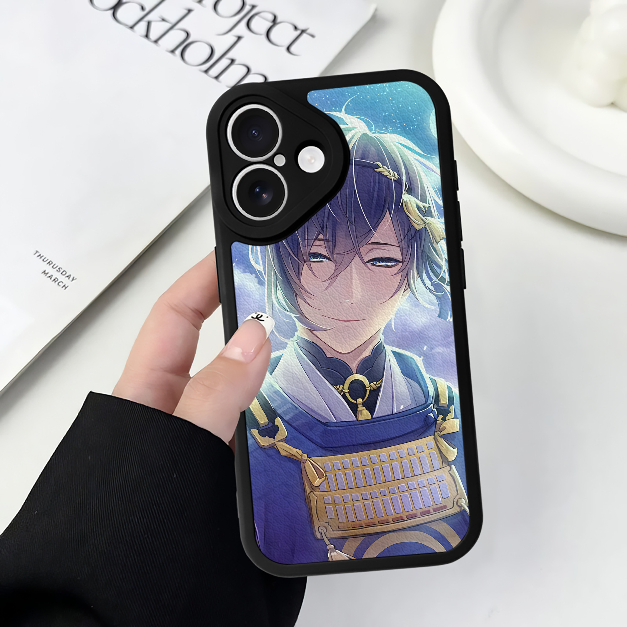 （画像用） 刀剣乱舞 Touken Ranbu 【iPhone 16シリーズ対応】シリコンスマホケース（レザー調） 材質：シリコン